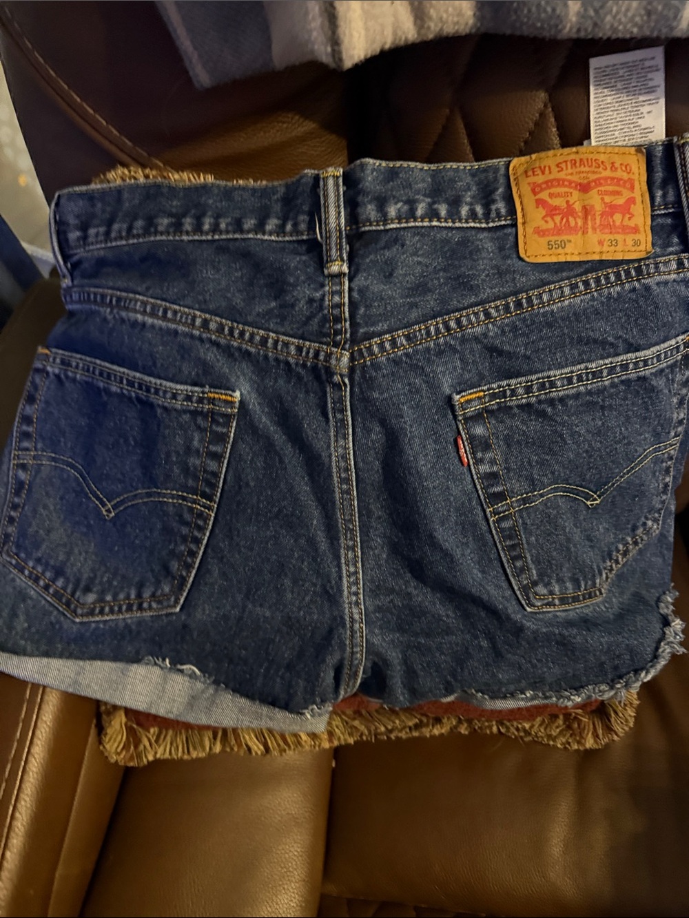 Levi's Blue Denim Women's Cutoff Shorts with Frayed Hem